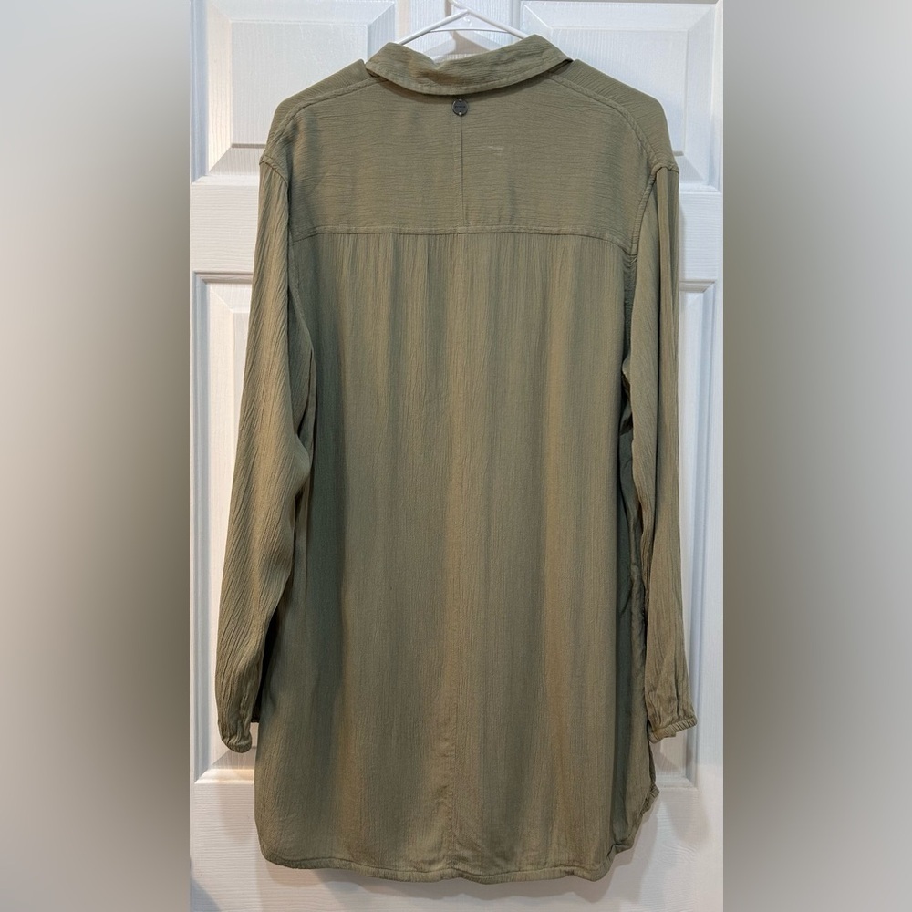 prAna Women's Fernie Shirt Swim Cover-Up In Sweet Agave/Green Size M Gauzy Beach - Picture 2 of 9